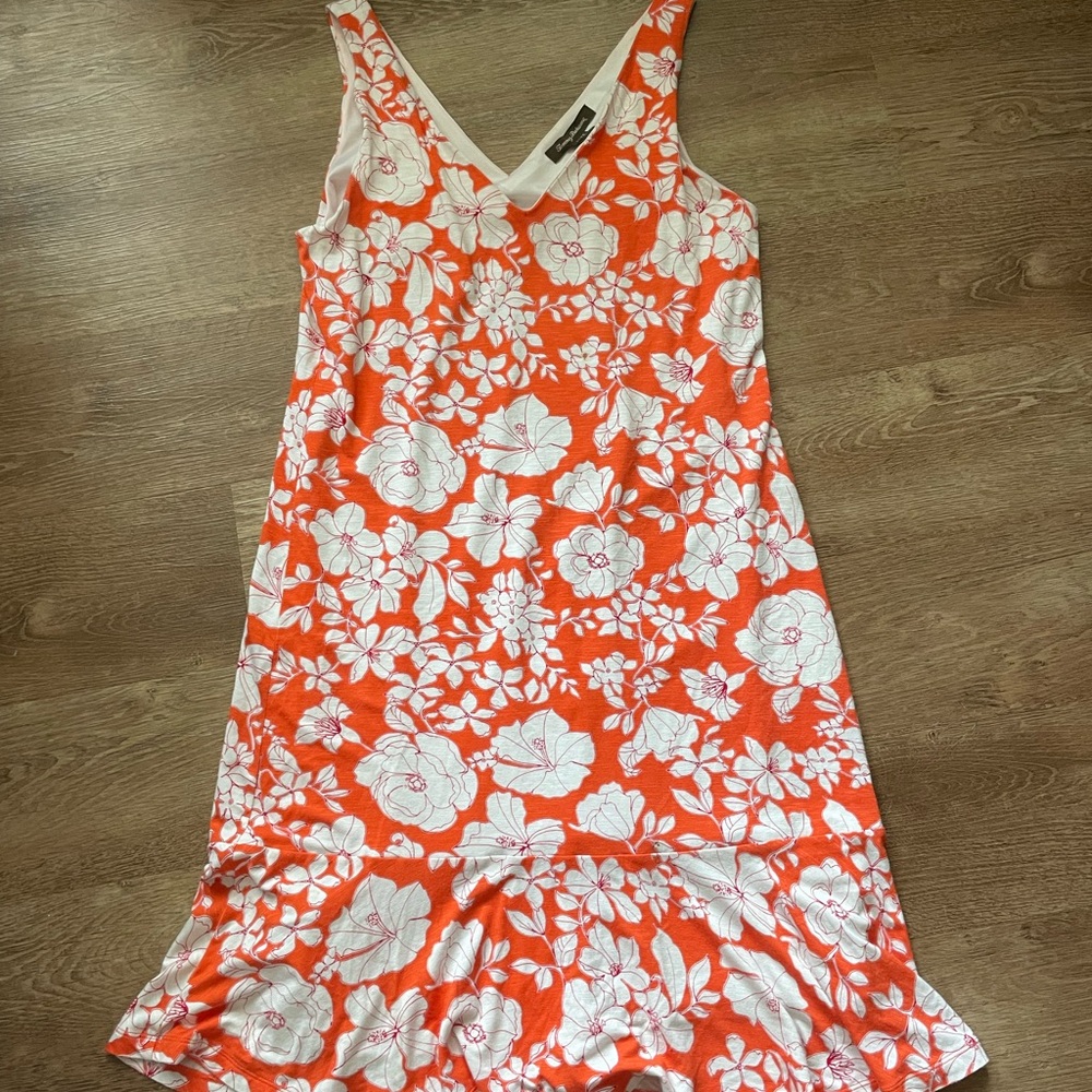 Tommy Bahama Terra Di Flores Floral Orange and White Dress